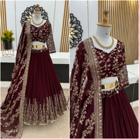 Presenting New Wedding Collection Lehenga Choli With Full Heavy Embroidery Sequence Work - Cinnamon