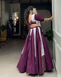 RK COLLECTIONS Cotton LEHENGA COLLECTIONS - Pigment Indigo