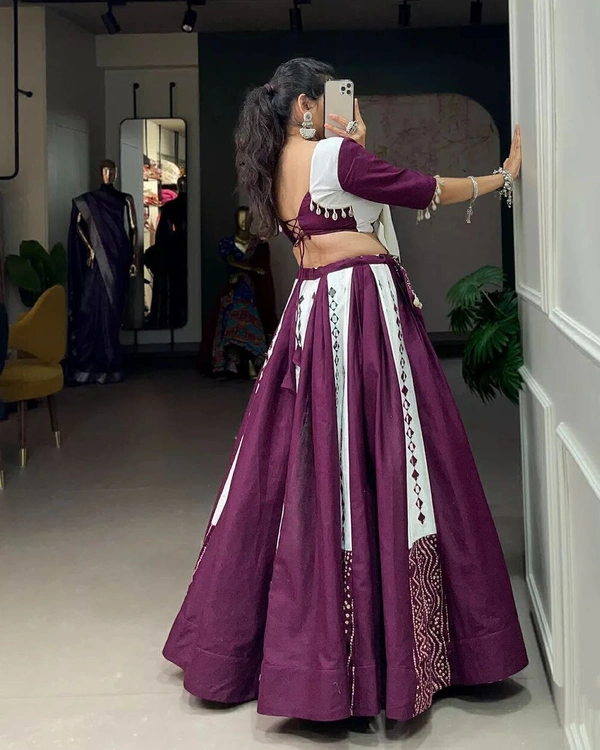 RK COLLECTIONS Cotton LEHENGA COLLECTIONS - Pigment Indigo