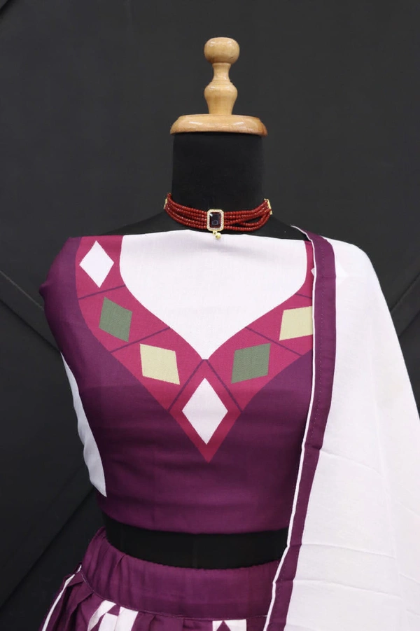 RK COLLECTIONS Cotton LEHENGA COLLECTIONS - Pigment Indigo