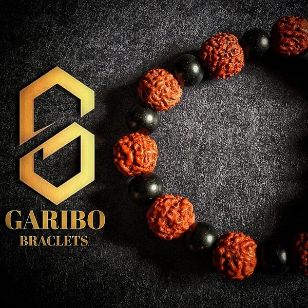 Rudraksha With Matte Black Beads||Unisex Bracelet 