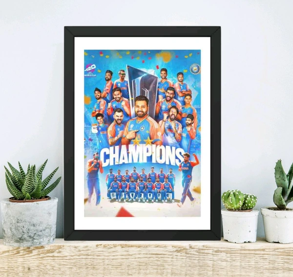 Champions Indian Cricket Team Poster Photo Frame 