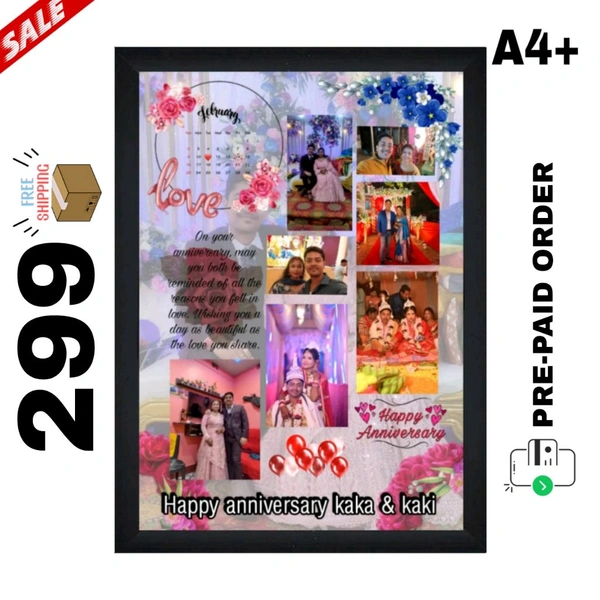 ๐ A4+ Personalized Anniversary Photo Frame
๐ Celebrate Love with a Beautiful Photo Collage
