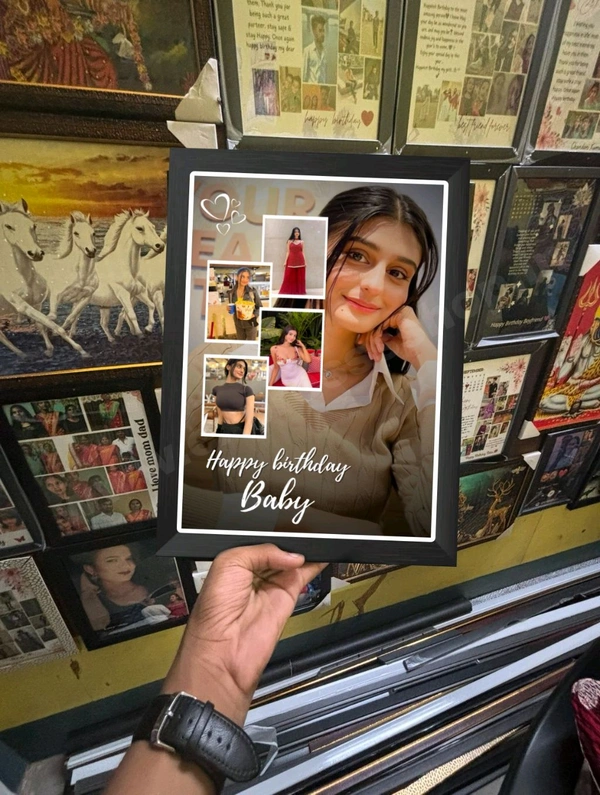 A4 Size Customized Photo Frame | Personalized Collage Gift - Black