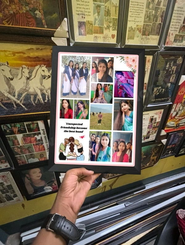 A4 Size Customized Photo Frame | Personalized Collage Gift - Black