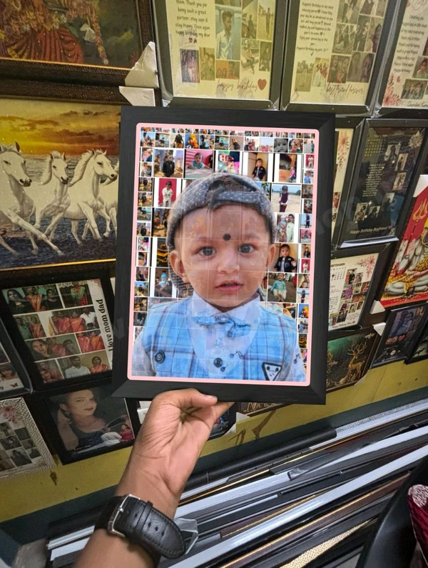 A4 Size Customized Photo Frame | Personalized Collage Gift - Black