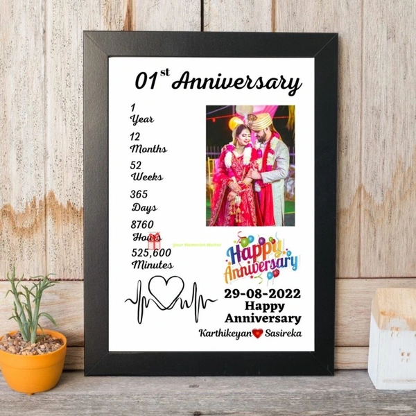 Customized Collage Photo Frame || A4 Inch Size | Glossy Black Frame | Personalized Gift for Birthday, Anniversary & Home Decor
