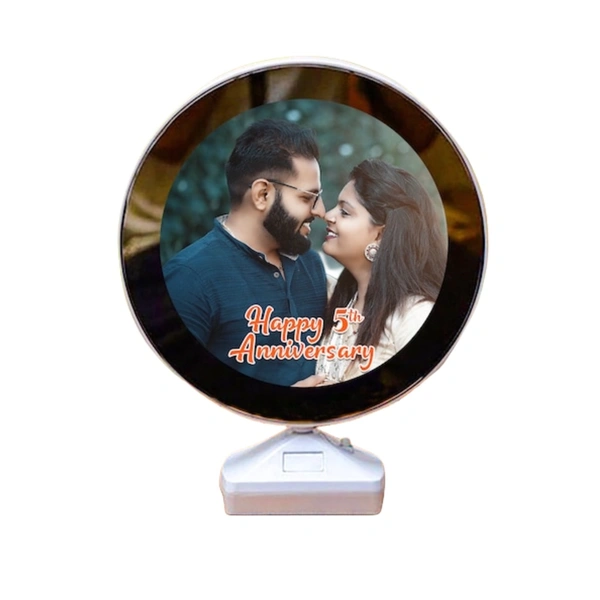 Personalized 3D Photo Frame Lamp with Warm LED Light - White