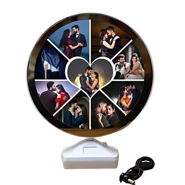 Personalized 3D Photo Frame Lamp with Warm LED Light - White