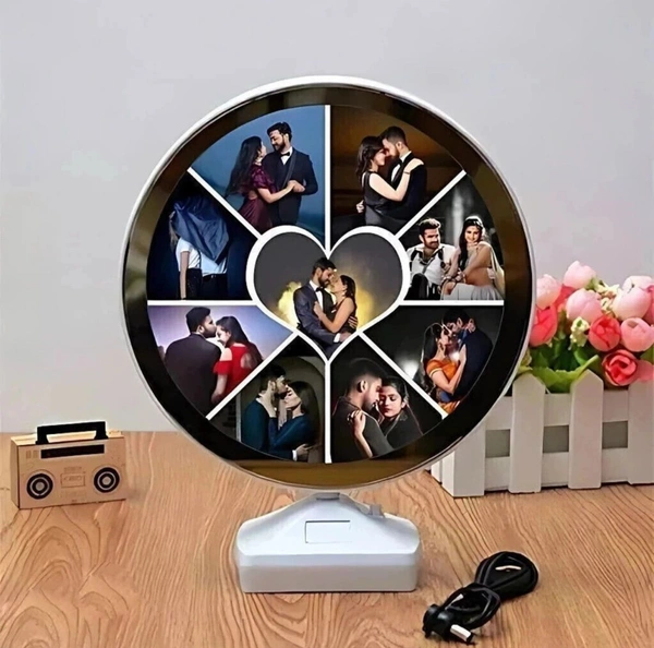 Personalized 3D Photo Frame Lamp with Warm LED Light - White