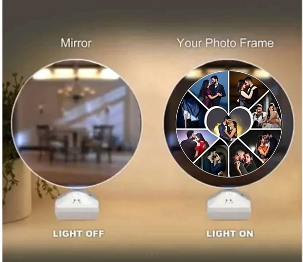 Personalized 3D Photo Frame Lamp with Warm LED Light - White