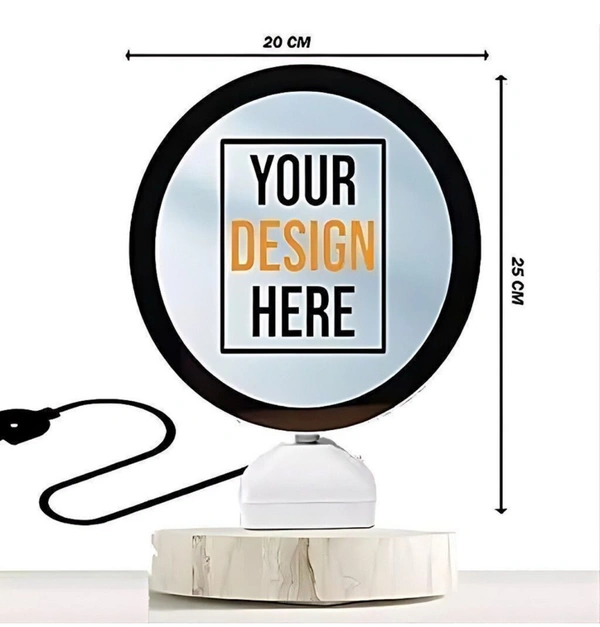 Personalized 3D Photo Frame Lamp with Warm LED Light - White