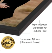 10x14 Size Customised Photo Frame | Premium Black Frame | Personalized Couple Portrait | Wall & Table Display - Black, 10x14