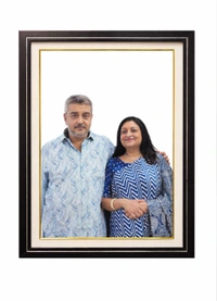 12x18 Size Customised Photo Frame | Premium Black Frame | Personalized Couple Portrait | Wall & Table Display