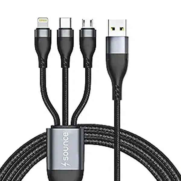 3 in 1 Magnetic Metal USB Charging Cable Micro USB Type C, B and Iphone (with LED Lighting)