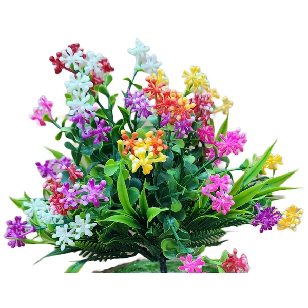 DVMARTÂ® Best Multicolor Flower  With Hexagon Wooden Pot for Decoration  (17x25 CM)