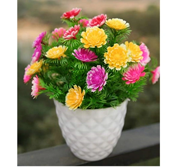DVMART® Artificial Plants Best Multicolor Flower with Pot