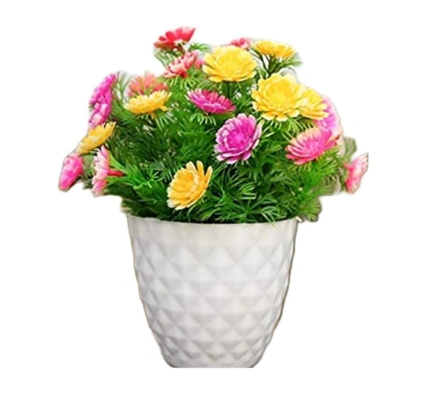 DVMART® Artificial Plants Best Multicolor Flower with Pot