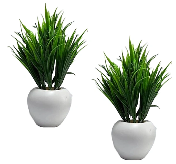 DVMARTÂ® Atractive Bamboo Leaves Bunch with Plastic Pot For Home Decoration, Living Room, Bedside Table, Arrangements, Wedding, Outdoor, Indoor, Office DÃ©cor & Gift (12 Inch/30 Cm) Color - Green