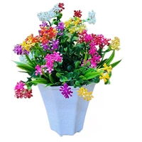 DVMARTÂ®  Decorative  Multicolor Best Flower  With White Pot   (17x25 CM)