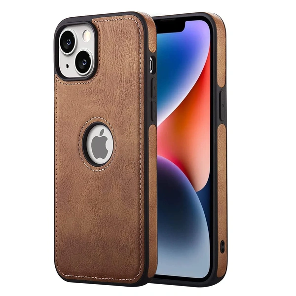 DVTECHÂ® iPhone 14  Plus Premium Leather Back Case Cover (Classic finish Stiched with Excellent Grip)