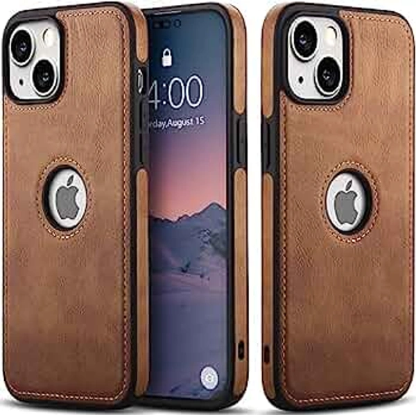 DVTECHÂ® iPhone 14  Premium Leather Back Case Cover (Classic finish Stiched with Excellent Grip)