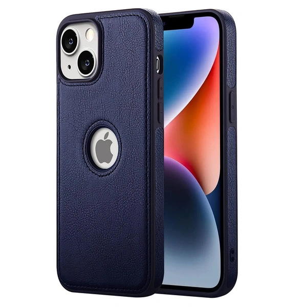 DVTECHÂ® iPhone 14  Premium Leather Back Case Cover (Classic finish Stiched with Excellent Grip)