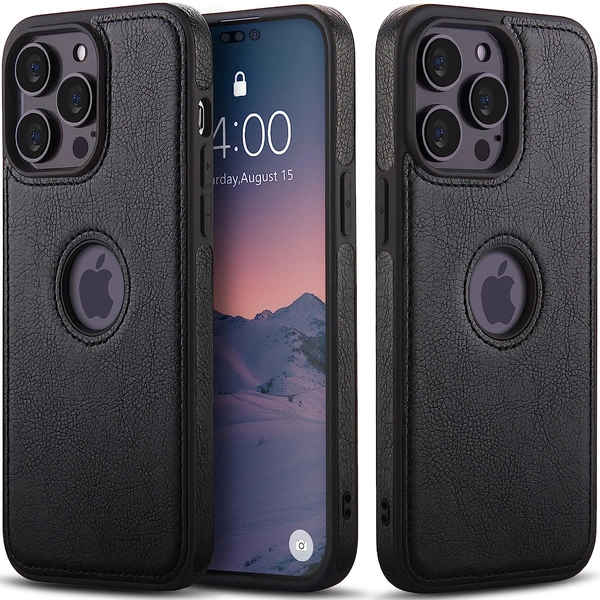 DVTECHÂ® iPhone 14 Pro Max Premium Leather Back Case Cover (Classic finish Stiched with Excellent Grip)