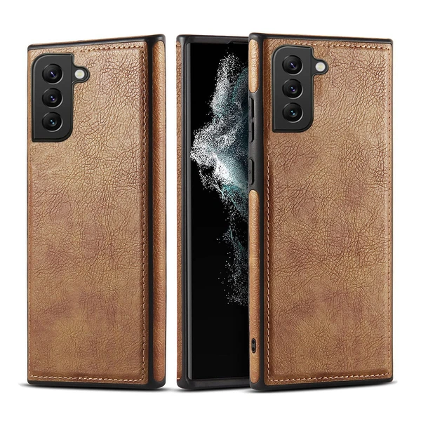DVTECHÂ® Samsung Galaxy S22  Premium Leather Back Case Cover (Classic finish Stiched with Excellent Grip)