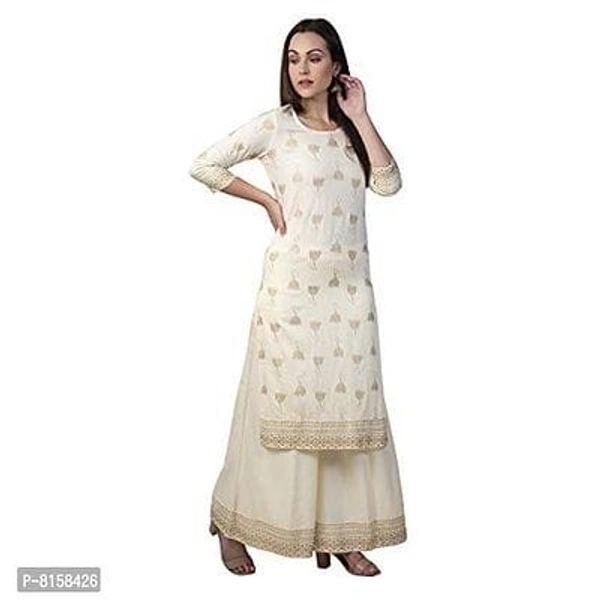 Ortange Womens Rayon Printed Kurta with Palazzo Set - XXL