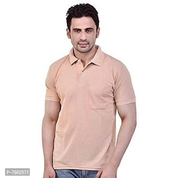 SMAN Men's Polo T-Shirt Regular Fit Half Sleeves with Pocket and Bottom Neck Collar for Casual and Daily Use