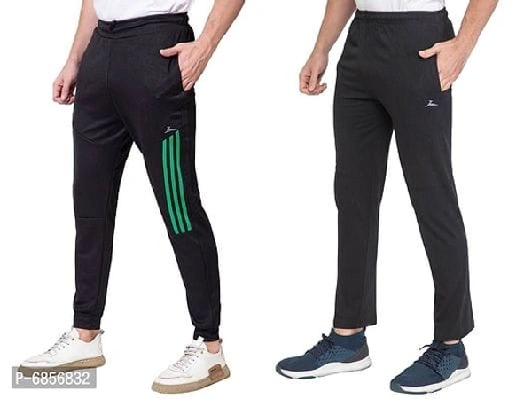 Stylish Fancy Solid Polyester and Cotton Track Pant Combo For Men Pack Of 8