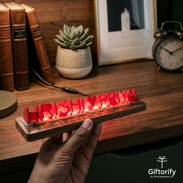 Giftorify Customized Sweeping Desk Name Plates
(with lights)