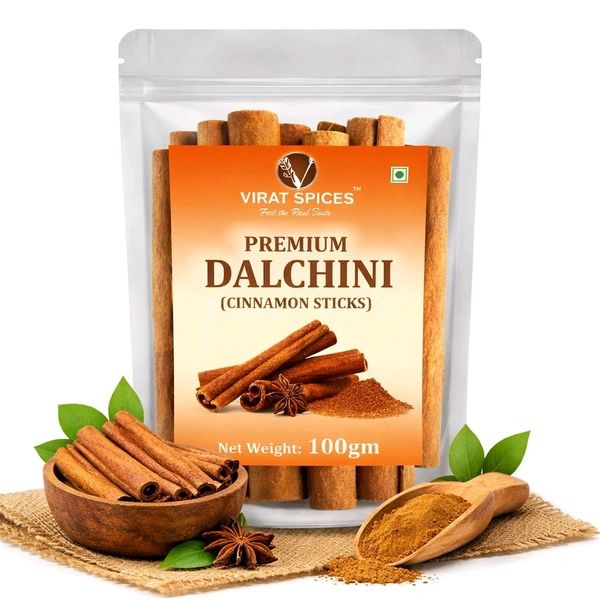 Cinnamon (Dalchini) 100gm – Premium Whole Dalchini Sticks for Cooking, Tea, Garam Masala & Ayurvedic Use