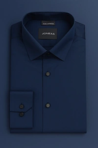 Joneaa JONEAA Men’s Executive Navy Blue Satin Shirt - Navy, 4XL