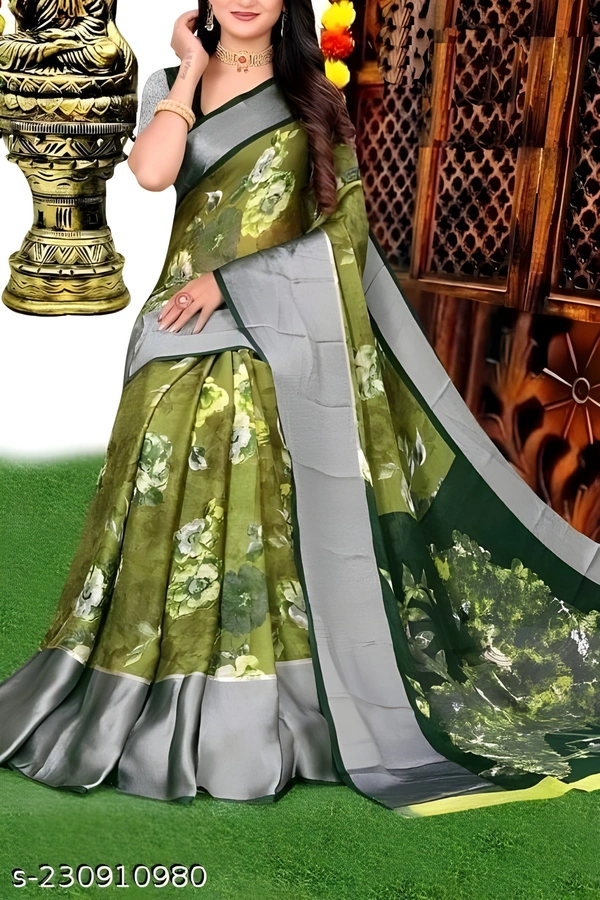 Name:Myra Graceful Sarees Saree Fabric: Chiffon - Apple