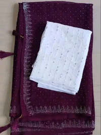 Beautiful designer party wear georgette saree - FREE, FREE SIZE