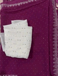 Beautiful designer party wear georgette saree - FREE, FREE SIZE