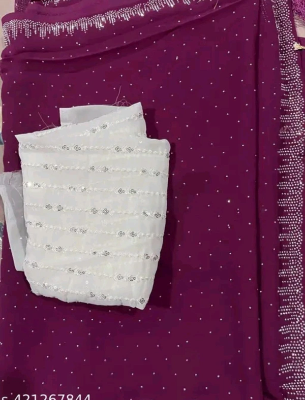 Beautiful designer party wear georgette saree - FREE, FREE SIZE