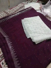 Beautiful designer party wear georgette saree - FREE, FREE SIZE