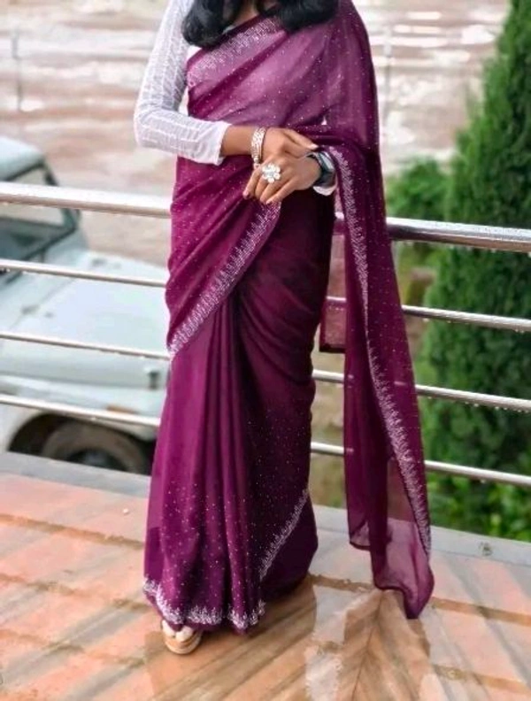 Beautiful designer party wear georgette saree - FREE, FREE SIZE