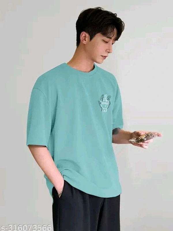 Over Sized T- Shirt - Aquamarine Blue, Xxl