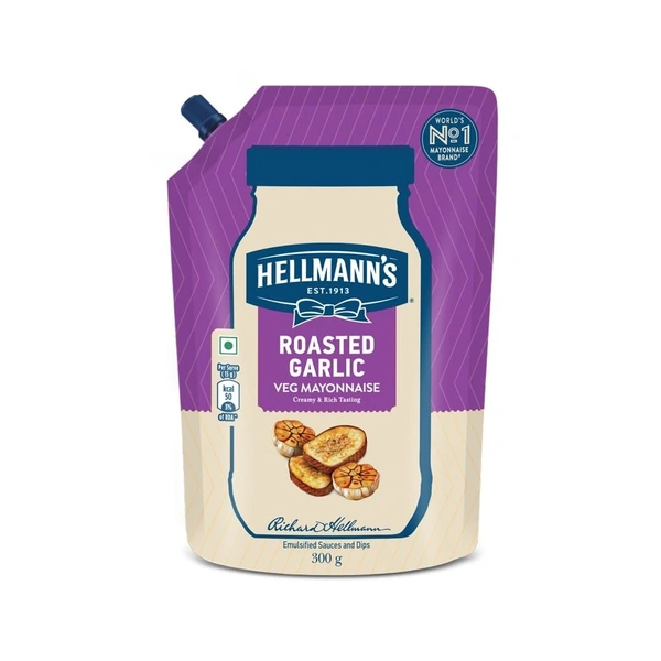 HELLMANNS MAYONNAISE ROASTED GARLIC VEG (REFILL) - 85 GM