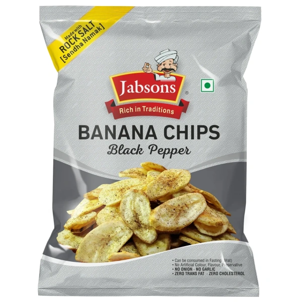 JABSONS BANANA CHIPS BLACK PEPPER - 55GM