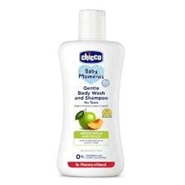 CHICCO BABY GENTLE BODY WASH & SHAMPOO GREEN APPLE - 200ML