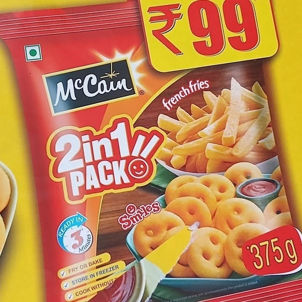 MCCAIN 2IN1 PACK FRENCH FRIES&SMILES - 175GM