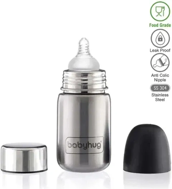 BABYHUG FEEDING BOTTLE STEEL - 320ML