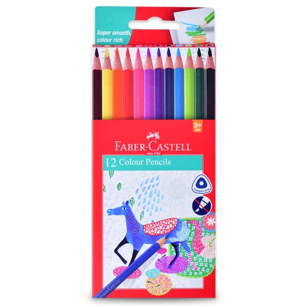 FABER-CASTELL 12 COLOUR PENCILS 174MM - 12N