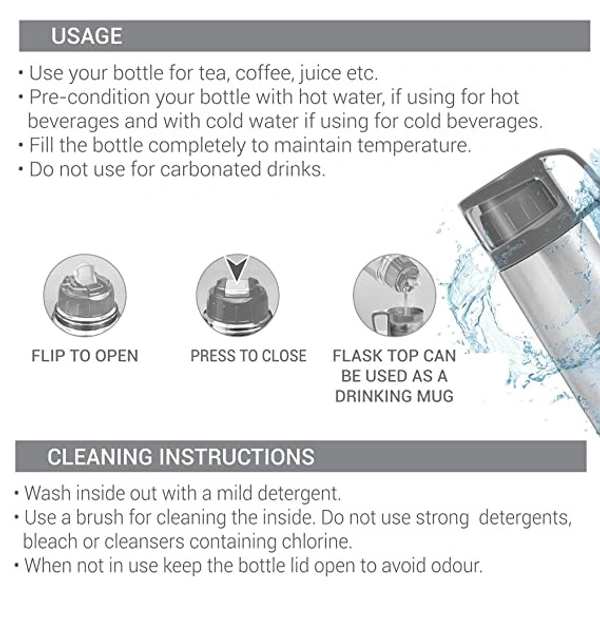 MILTON TS-706 GLASSY 750 VACUUM INSULATED BOTTLE - 750ML