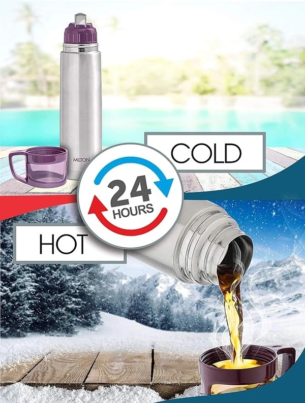 MILTON TS-703 GLASSY 1000 VACUUM INSULATED BOTTLE - 1 LTR